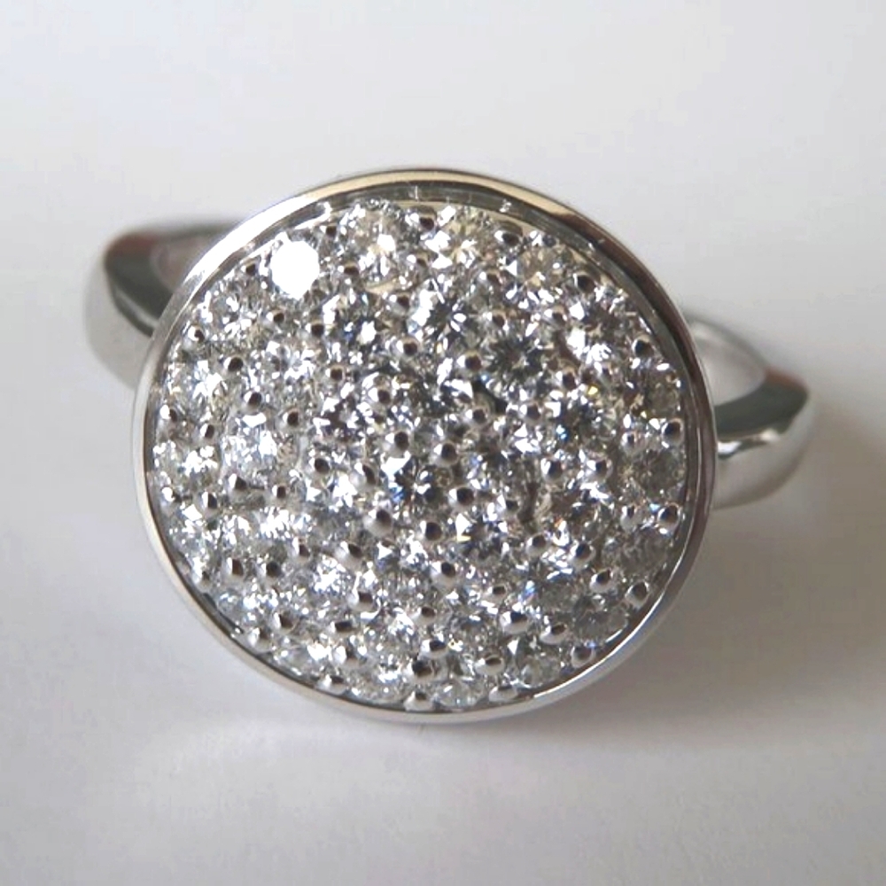 KC DESIGNS 14K Diamond Circle Cluster Ring Size 6.5